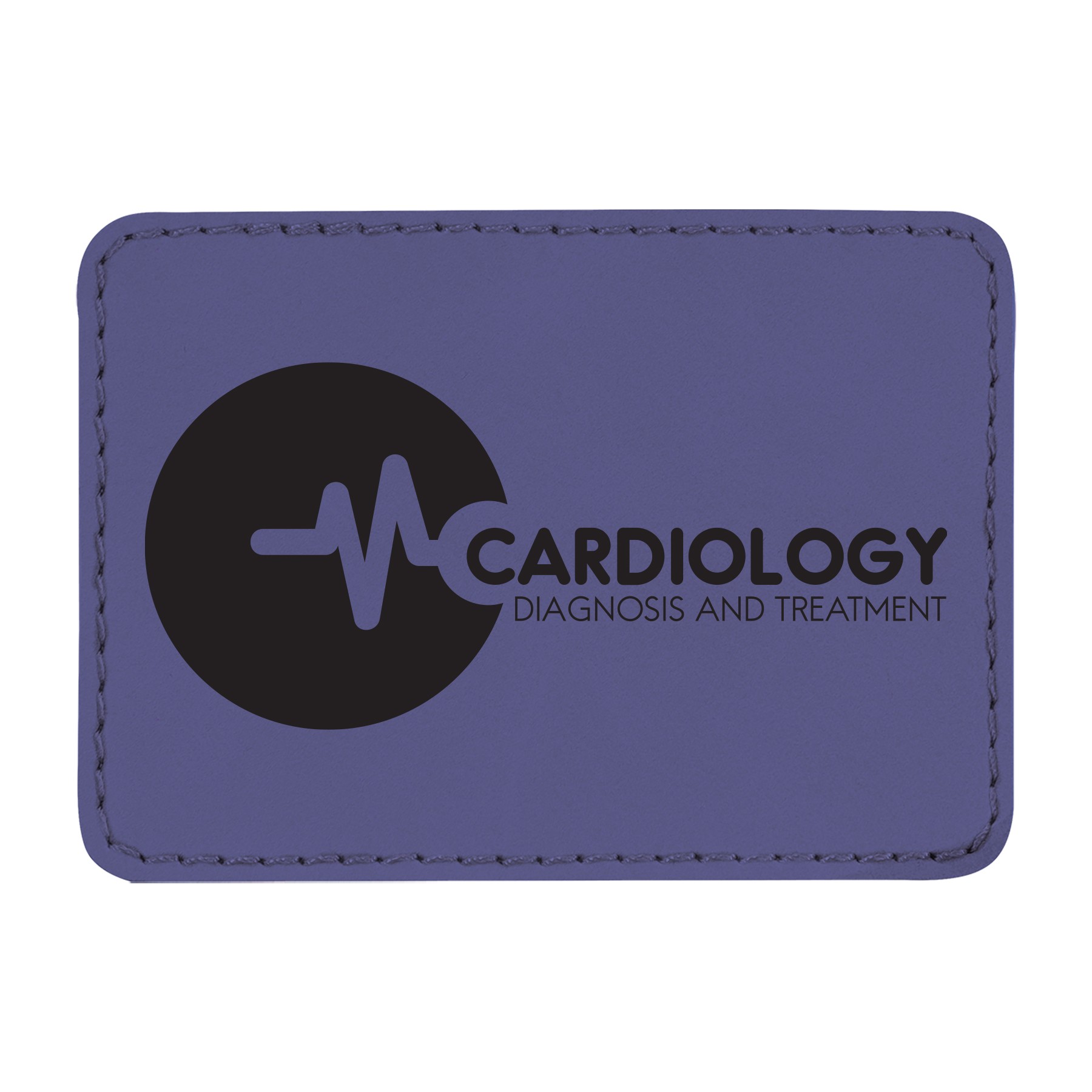 3" x 2" Purple Leatherette Rectangular Patch with Adhesive