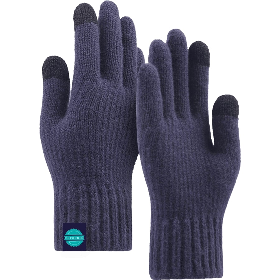 Adult Stretch Ribbed Gloves with Sensitive Touch and Custom 5