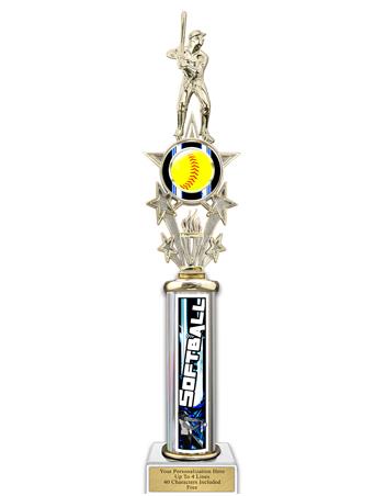 Trophy, 20" Action Matrix Blue Softball 1 column 2