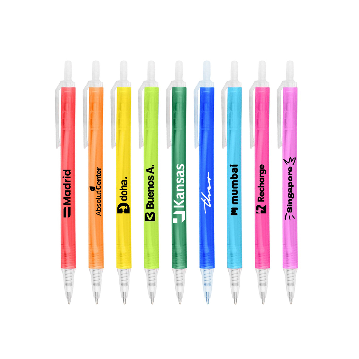 Amber Frosted Translucent Stick Click Pen 40