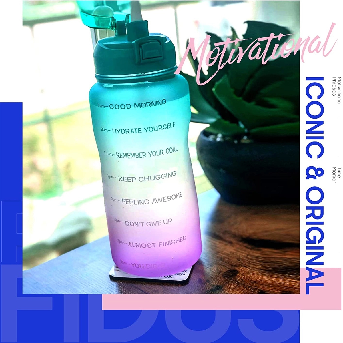 64Oz Water Bottle With Time Marker 6