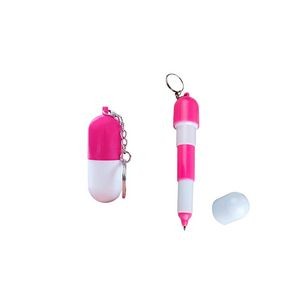 Capsule Shaped Pen With Keychain 13