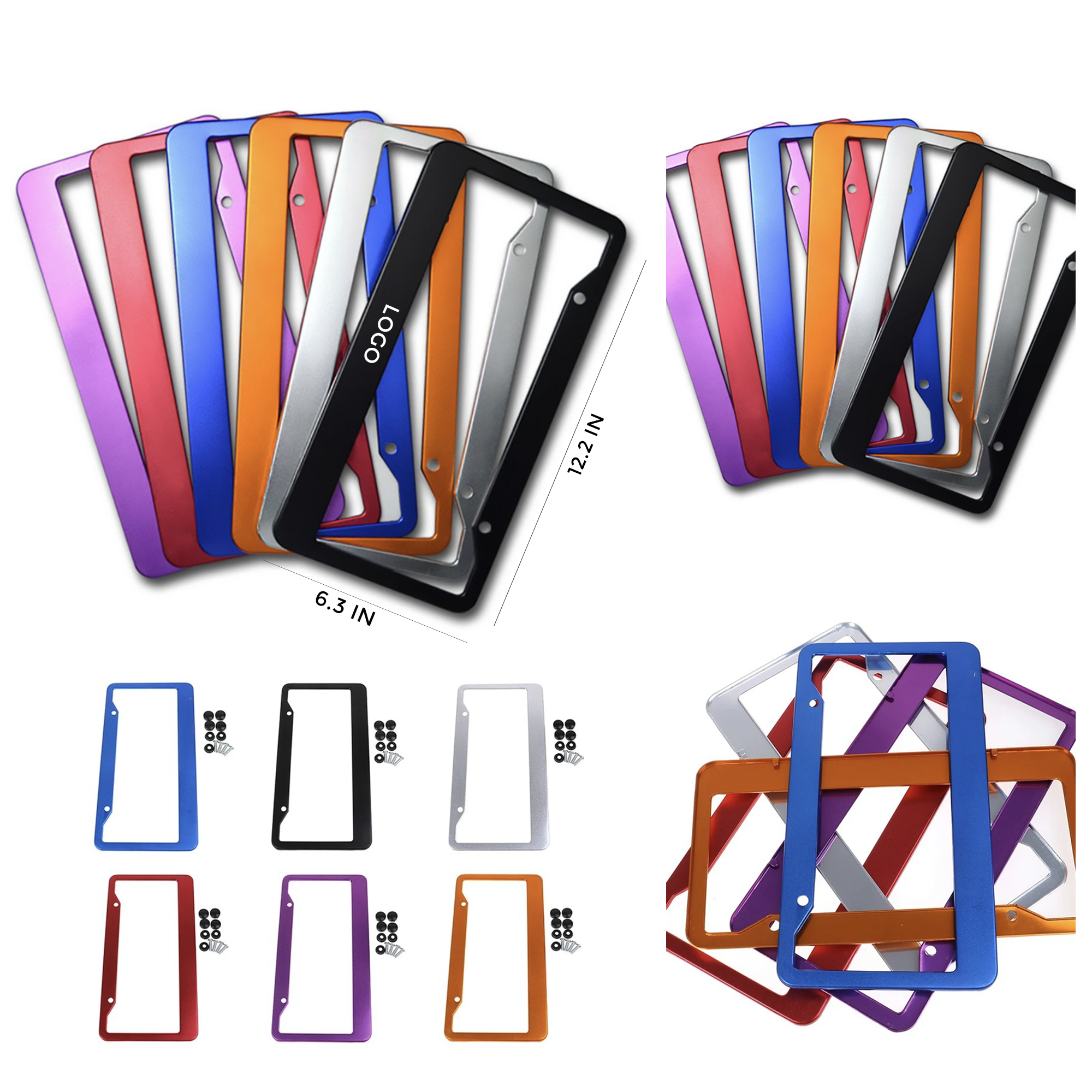 MOQ 10 PCS Personalized Metal License Plate Frames 2