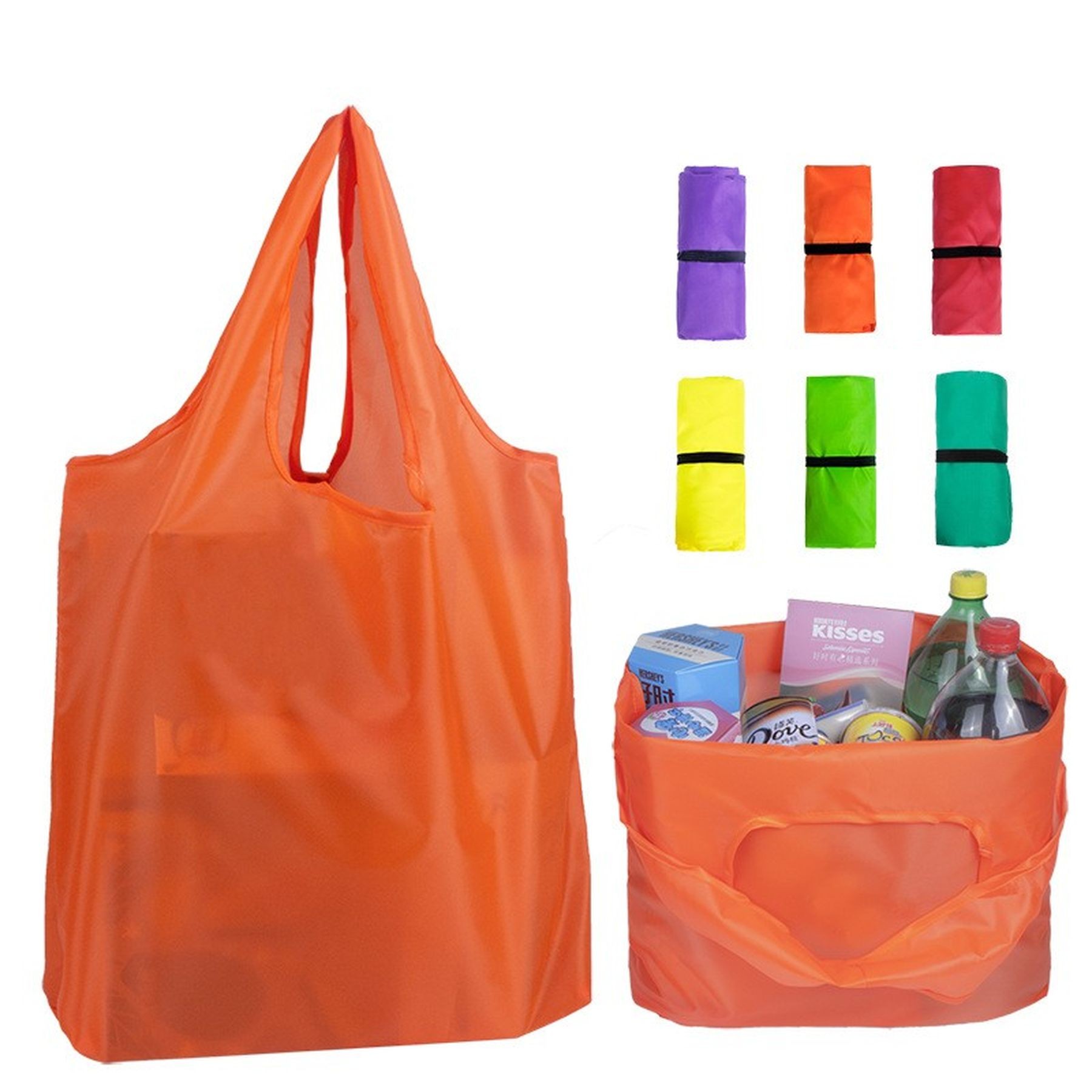Reusable Grocery Bag Foldable Shopping Bag With Elastic Band 6