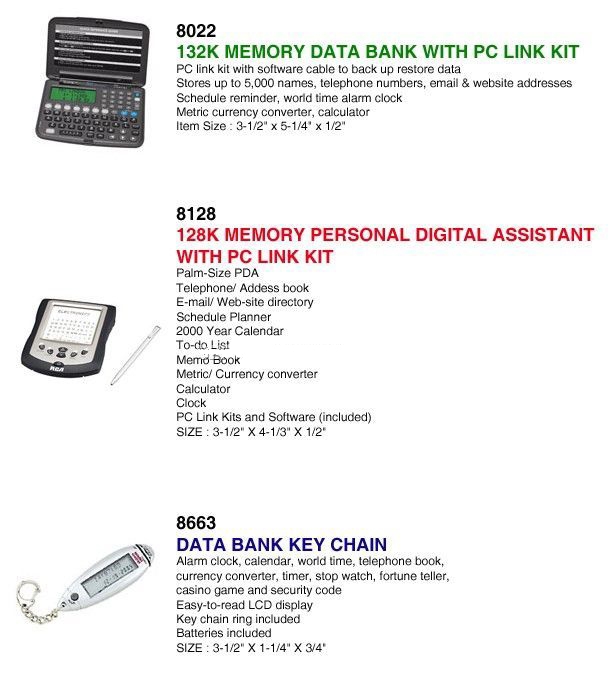 iBank ® Electronic Personal Hand-Held Organizers 1