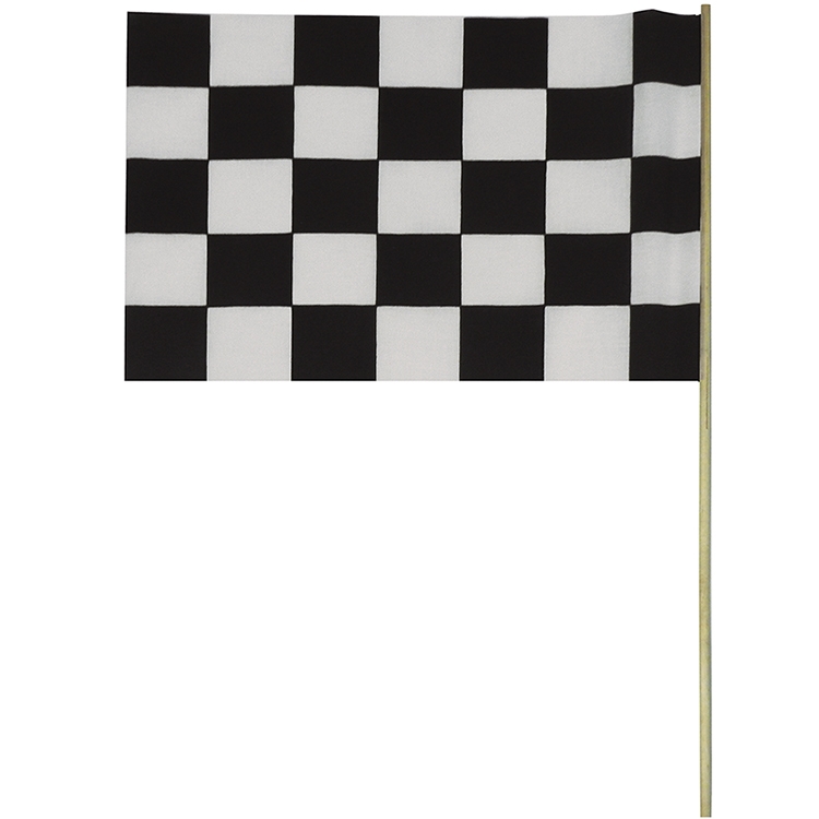 Checkered 12" x 18" Staff Mounted Muslin Flag 3