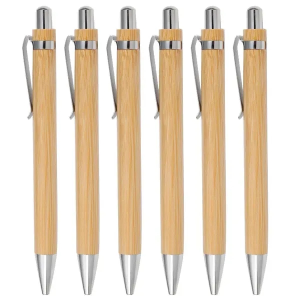 Recycled Natural Bamboo Click Ballpoint Pen 4