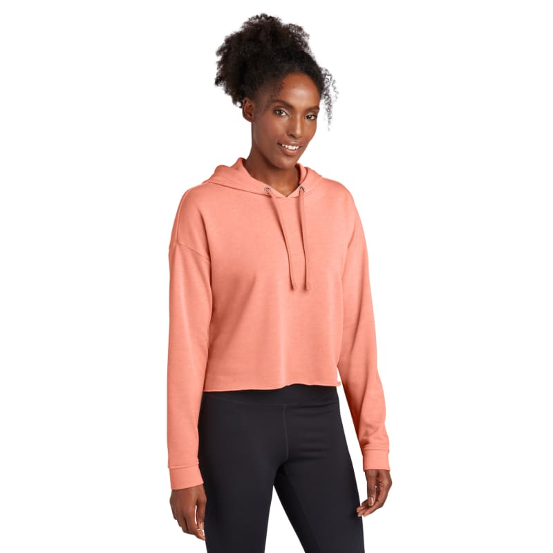 Sport-Tek Women's PosiCharge Tri-Blend Wicking Fleece Crop Hooded Pullover, custom hoodie or sweatshirt with logo imprint 11