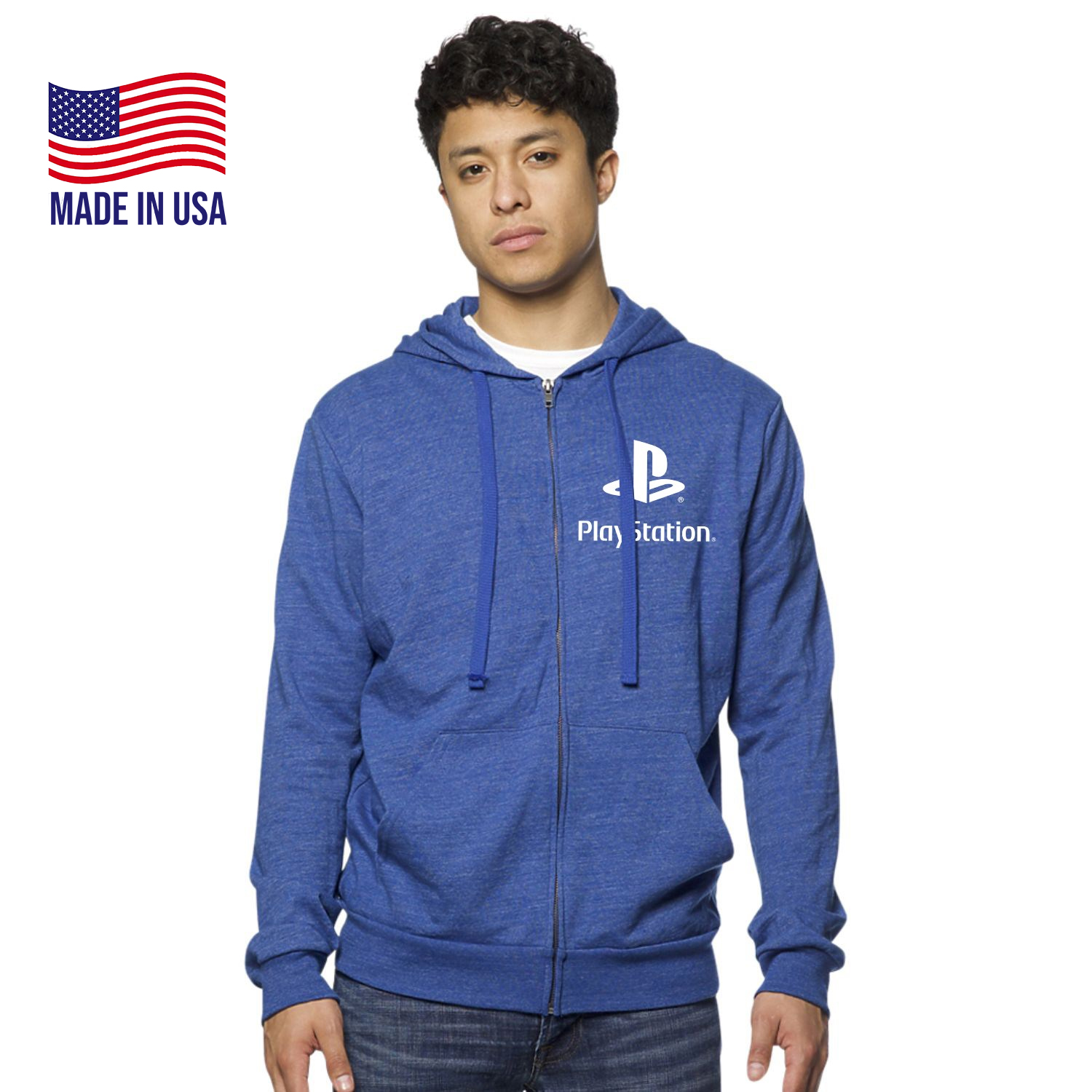 USA Made Unisex Eco Triblend French Terry Full Zip Hoodie 2