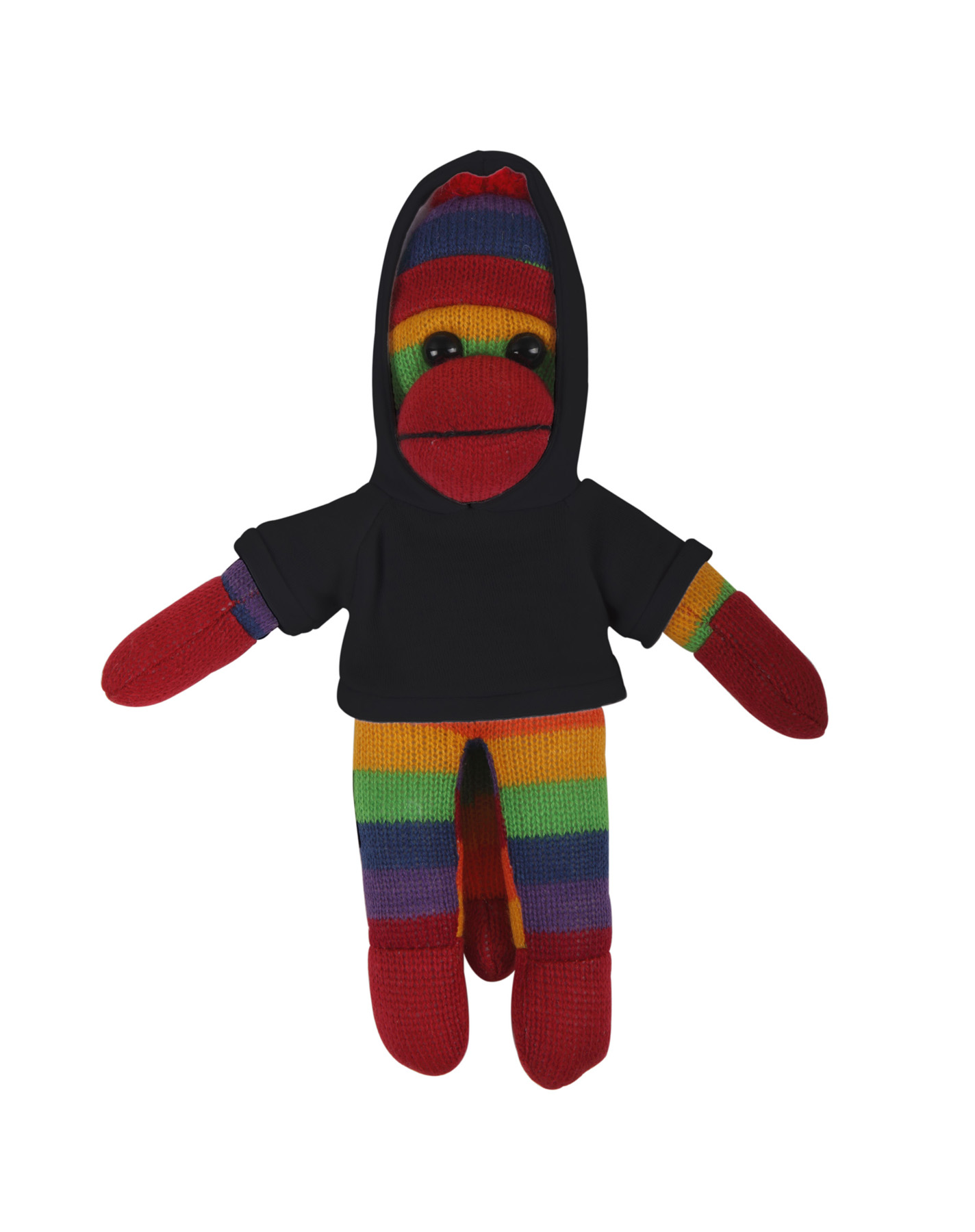 soft plush Rainbow Sock Monkey with hoodie 20