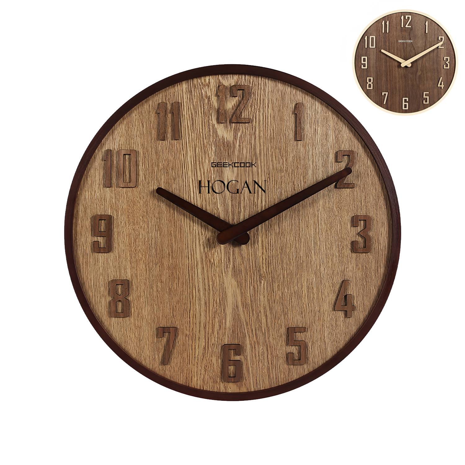 Silent Wooden Wall Clock