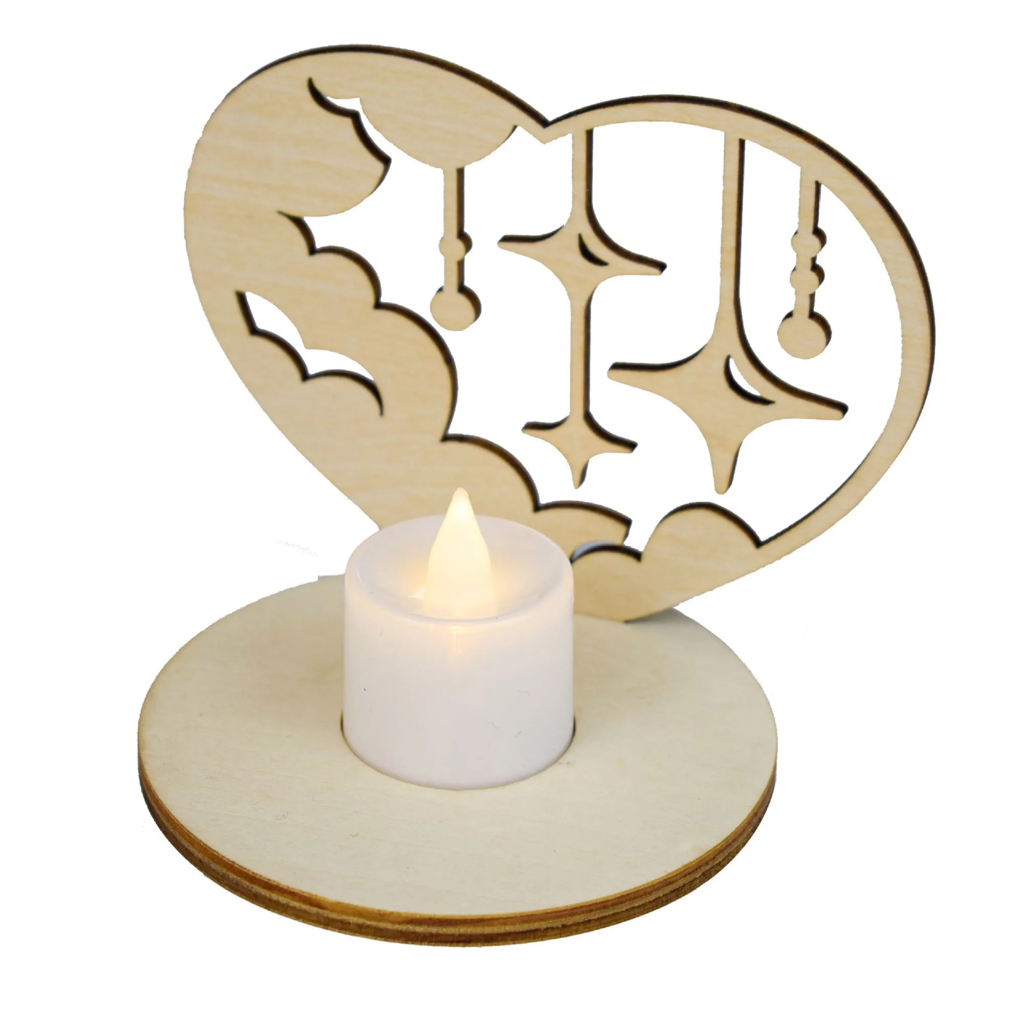Wood Candle Holders with Tea Light 1