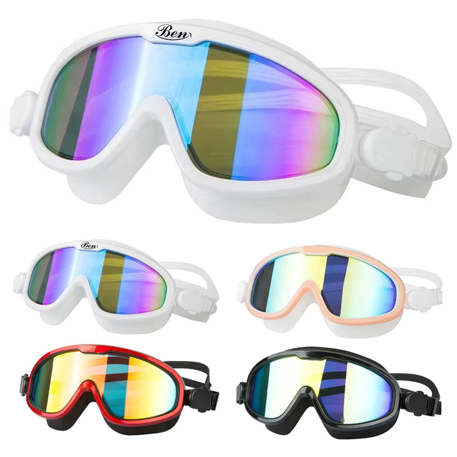 Anti-Fog Swimming Goggles—Adjustable Strap & Large-Frame 8