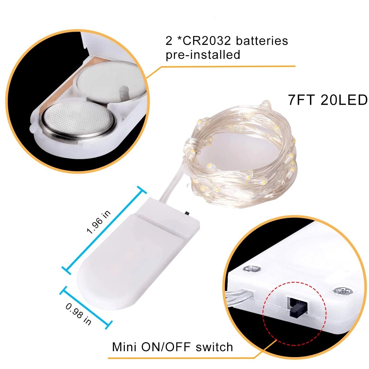 20 Led Fairy Battery String Lights 4