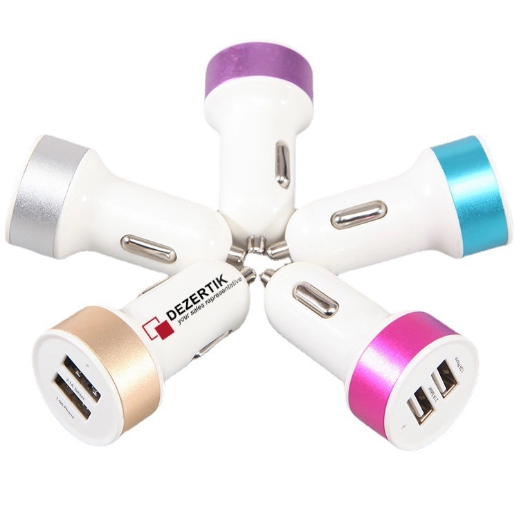 Aluminum Alloy Dual Port USB Fast Car Charger 3