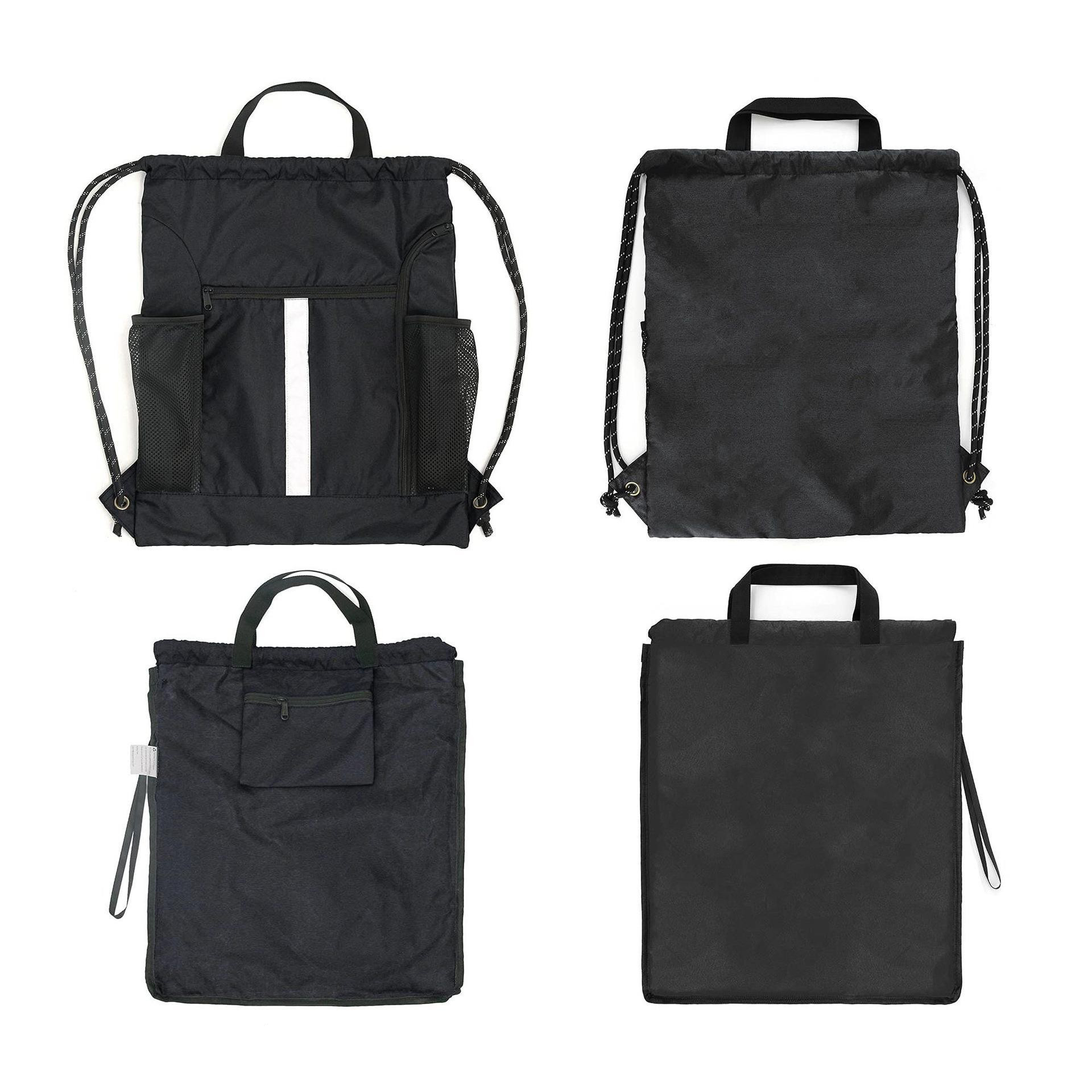 Drawstring Backpack With Shoe Compartment and Water Bottle 12