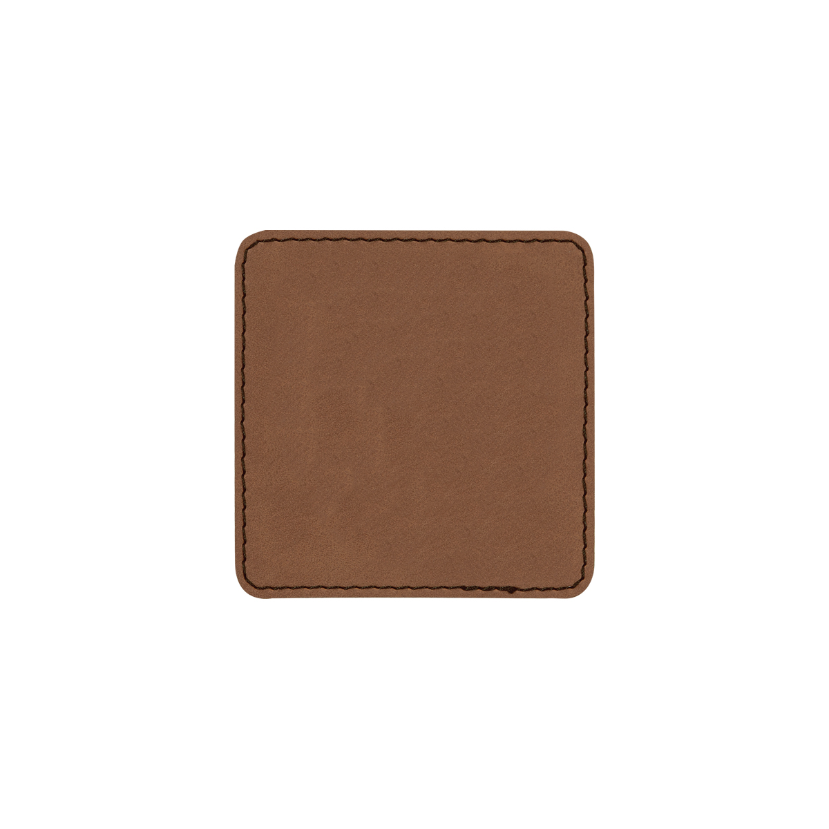 3" Dark Brown Leatherette Square Patch with Adhesive 2