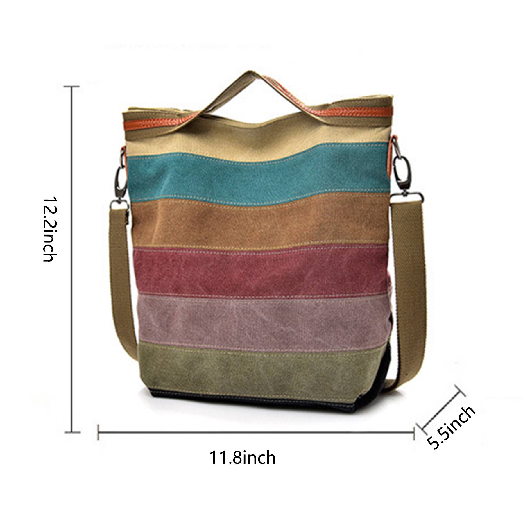 Canvas Patchwork Women's Shoulder Tote Bag 3