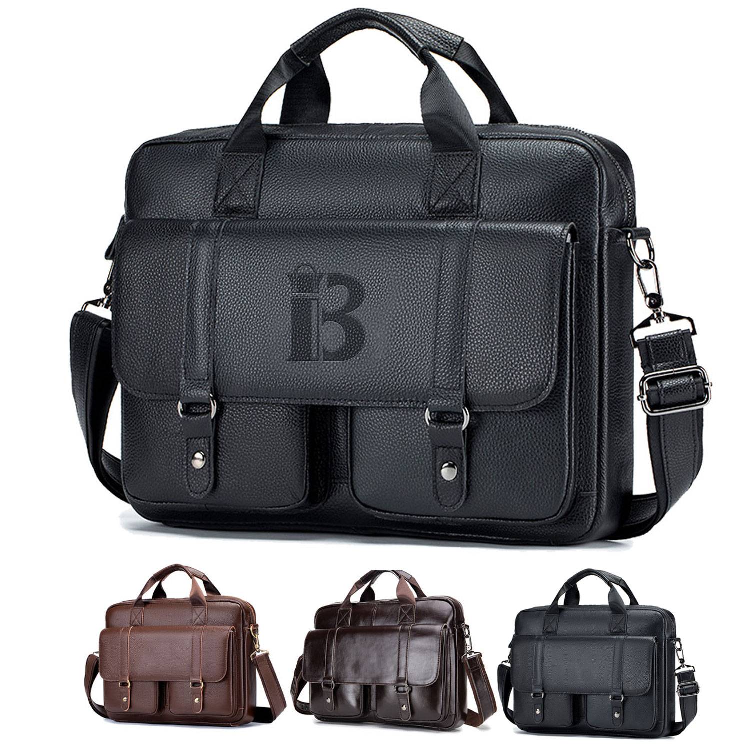 Genuine Leather Laptop Tote Bag 2