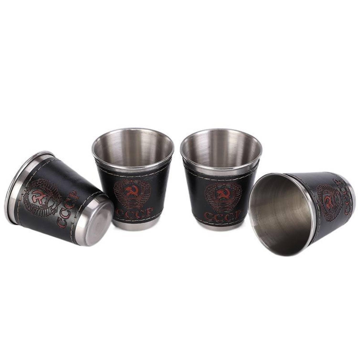 2.4OZ Portable Stainless Steel Wine Shot Glass 4 Pcs Set 5