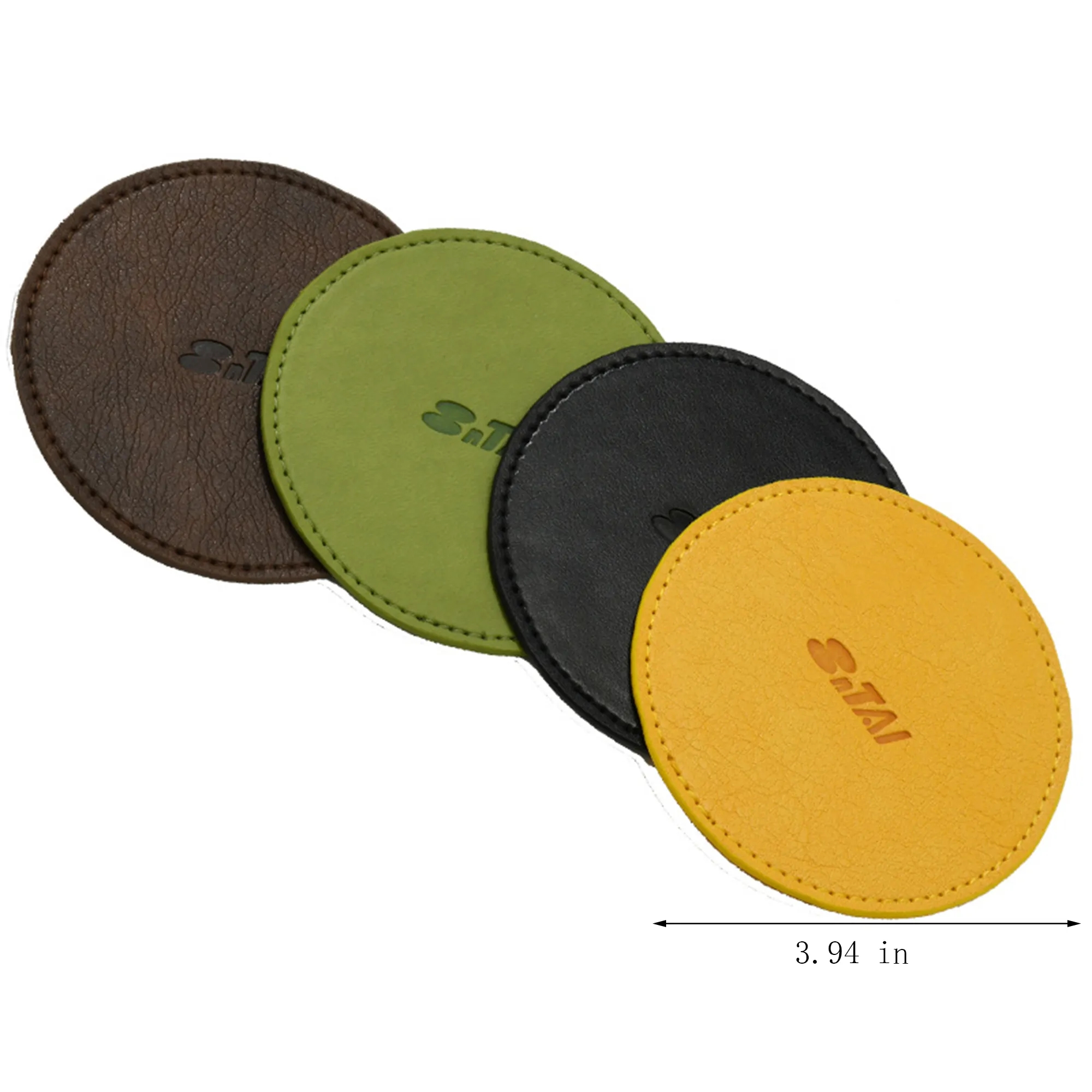 Custom Logo Leather Coaster - Heatproof & Non-Slip 2
