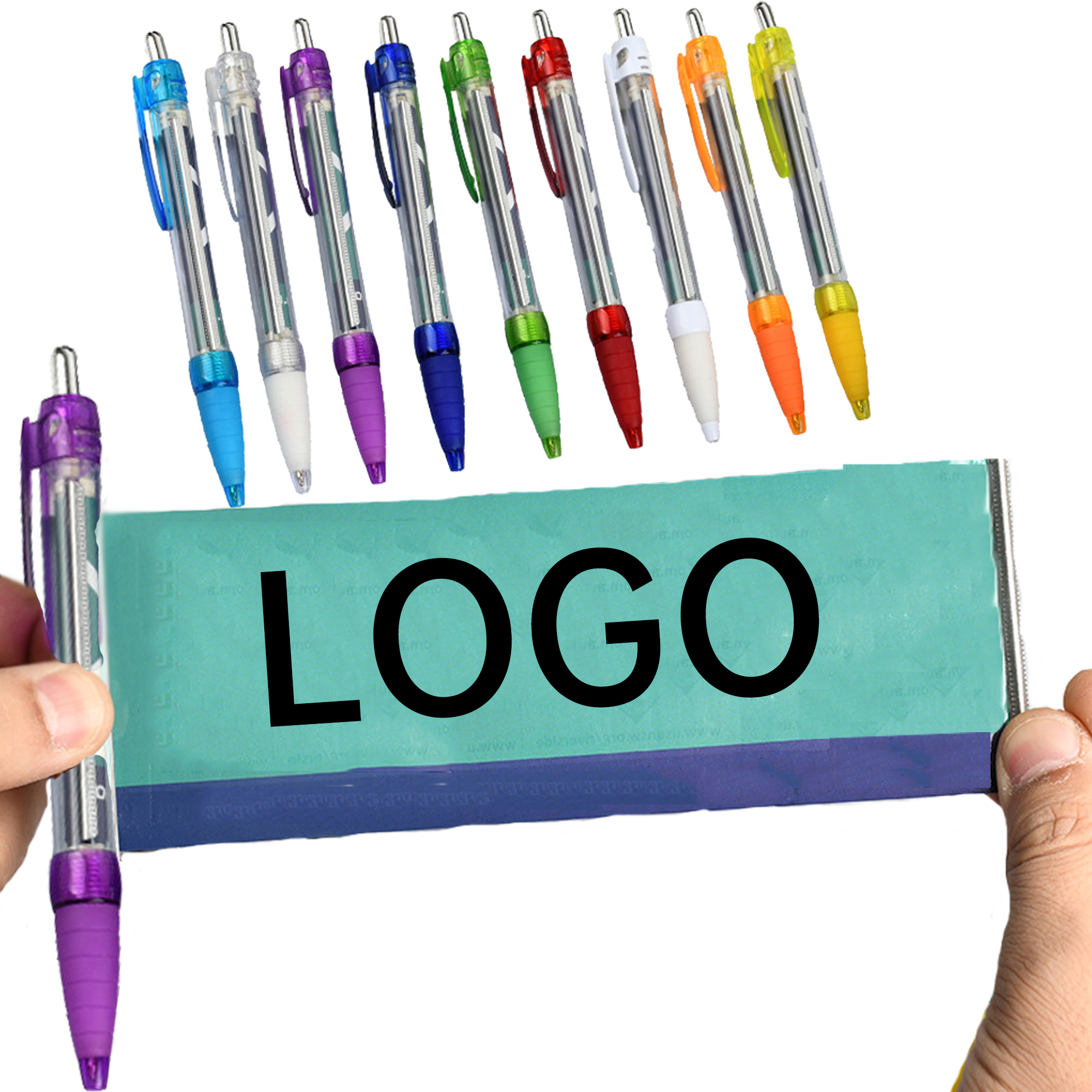 Advertising Custom Logo Printing Plastic Pull Out Banner Pen 2