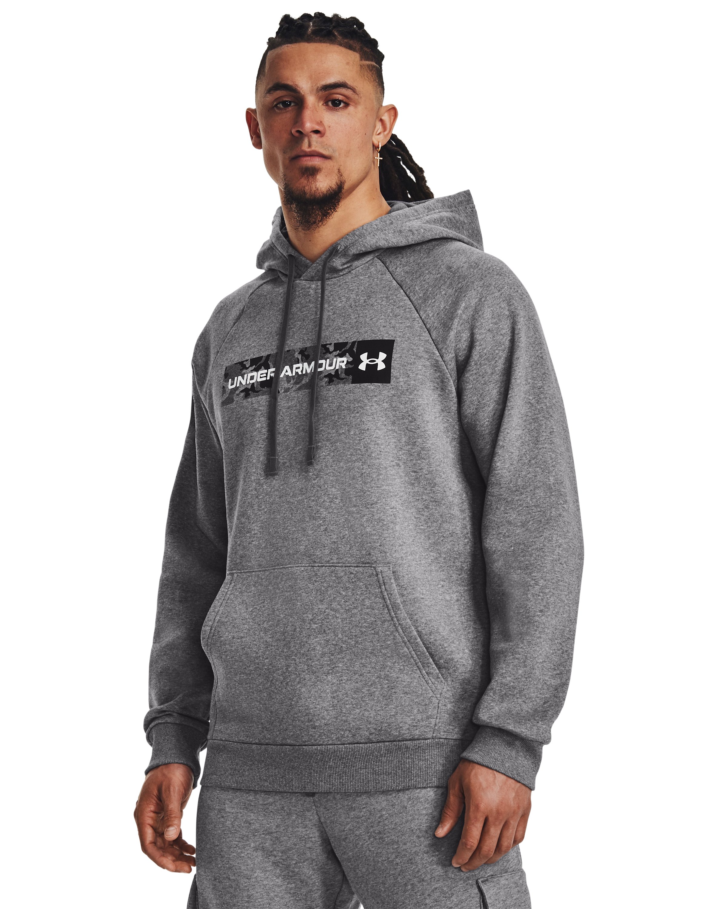 UA Rival Fleece Camo Chest Stripe Men's Hoodie 4