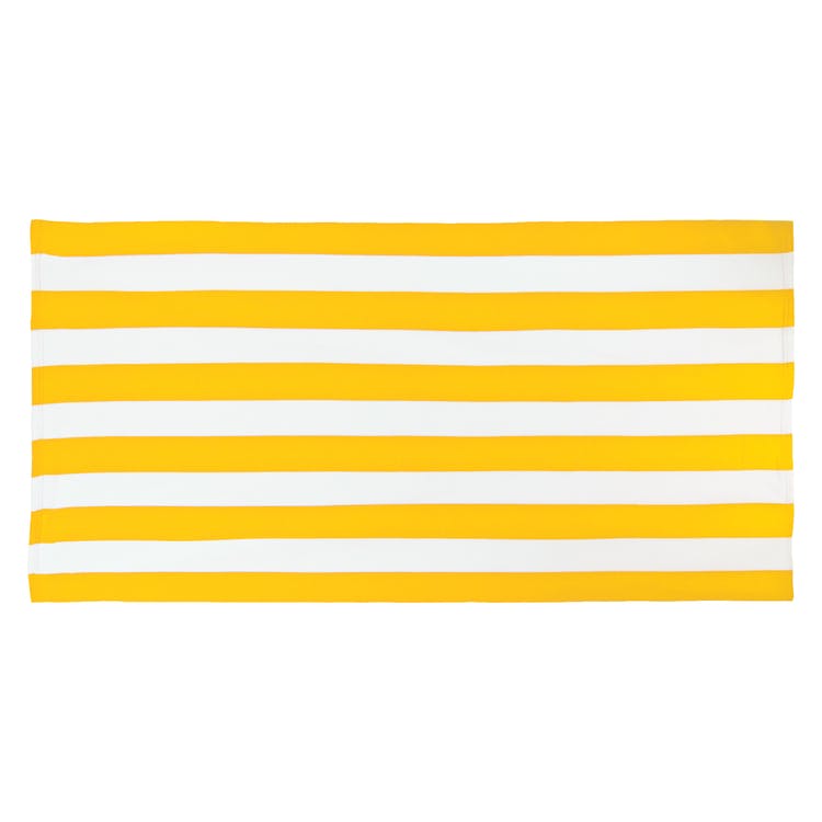 Cabana Stripe Microfiber Beach Towels - Yellow 30' x 60" 2