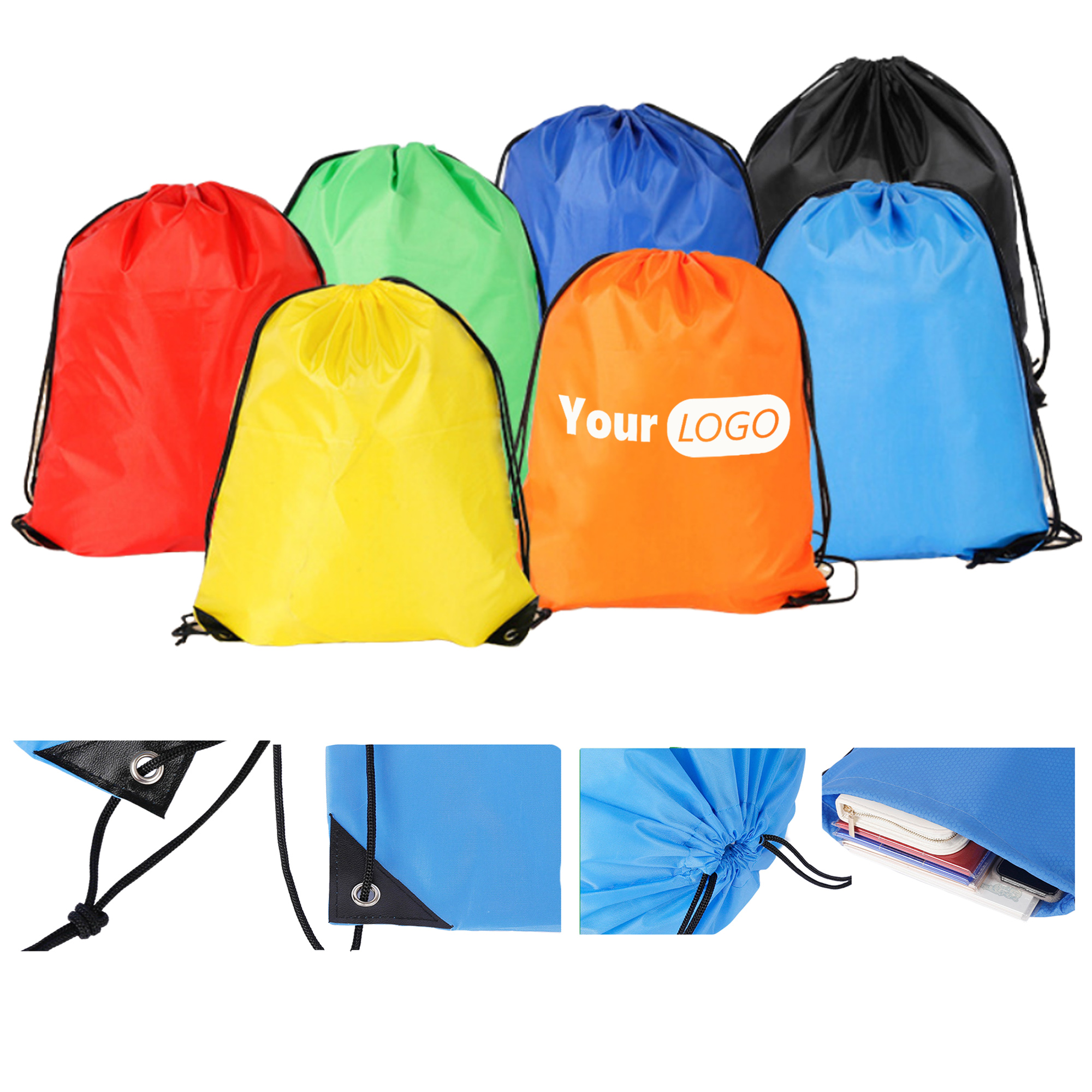 210D Polyester Drawstring Bag 16" x 13" 6