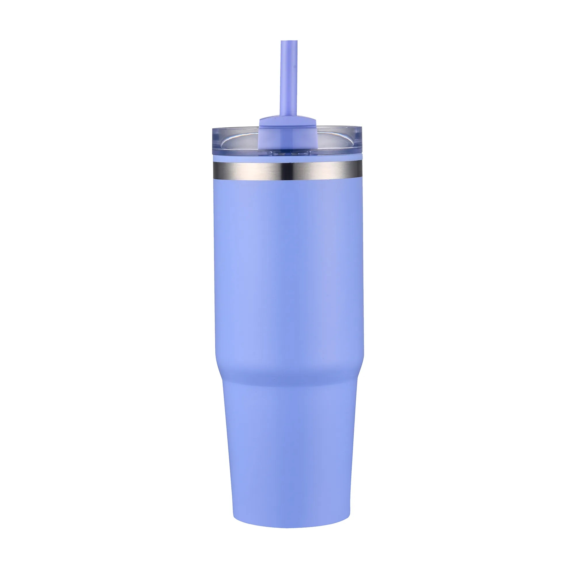30oz. Dual Wall Stainless Steel & PP Tumbler with Clear Lid 6