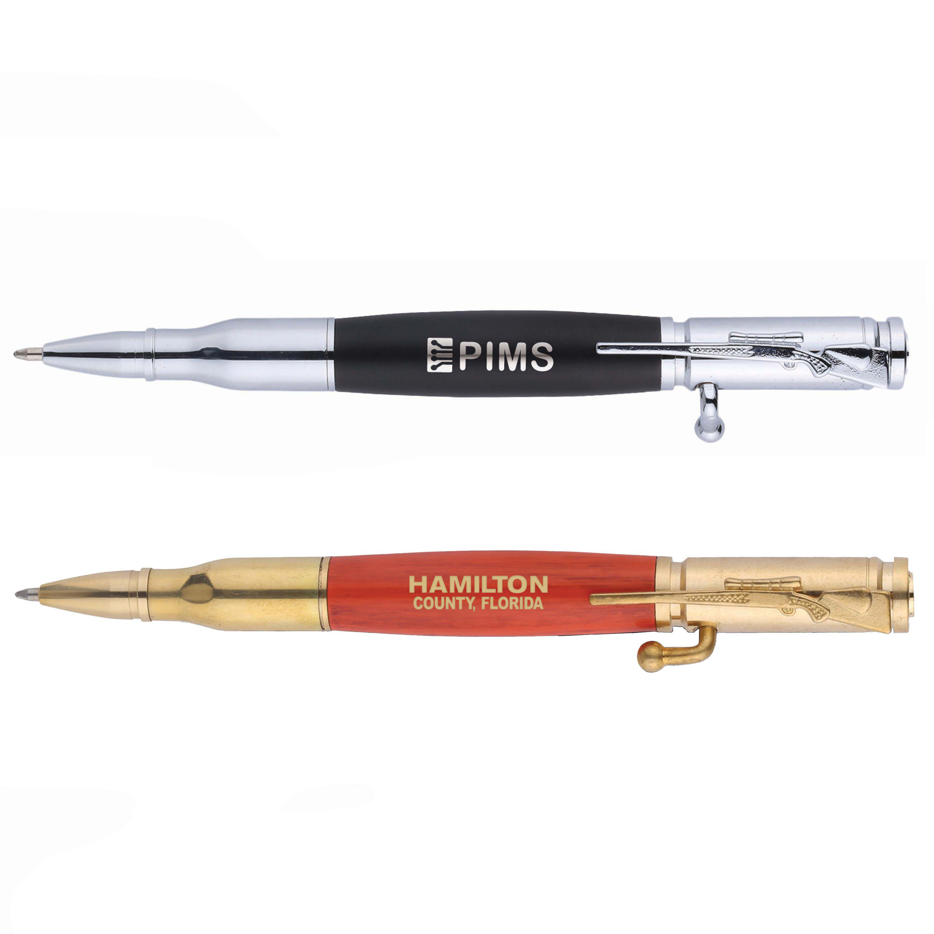 Bullet Brass Push-Lock Ballpoint Pen