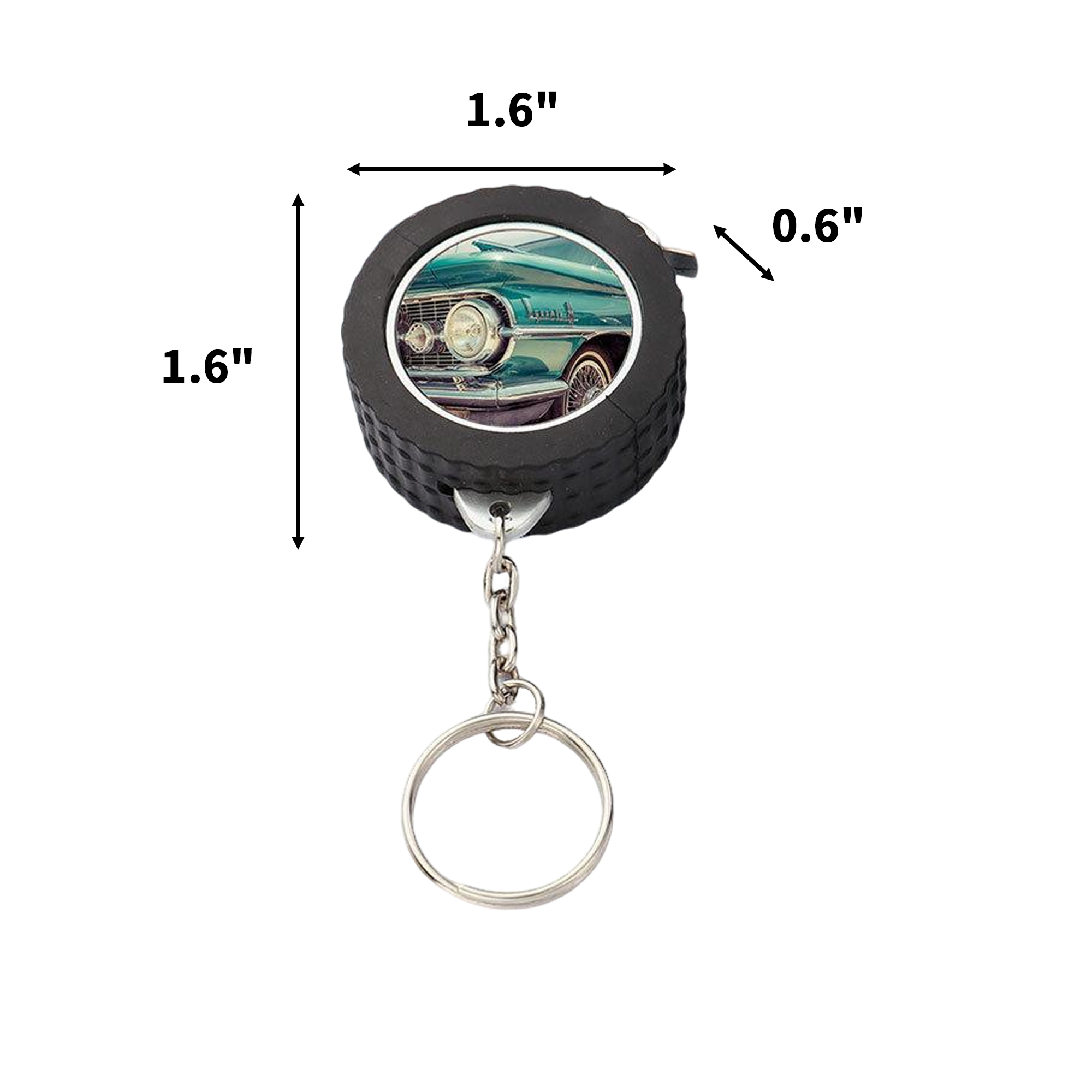 Tire Shape Retractable Measuring Tape Keychain 3