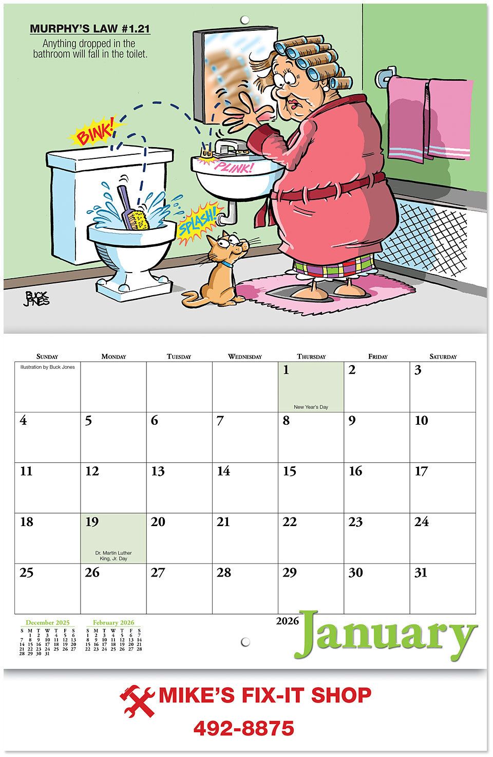 MURPHY'S LAWS STAPLED WALL CALENDAR 18