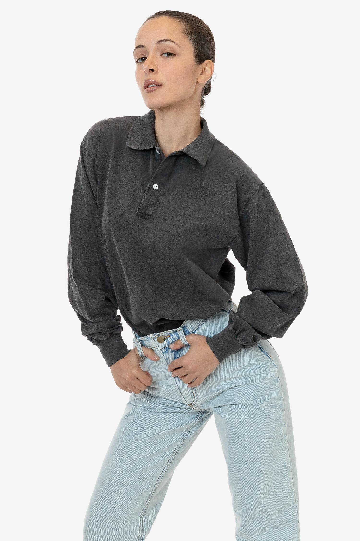 6.5 OZ LONG SLEEVE POLO T-SHIRT 5