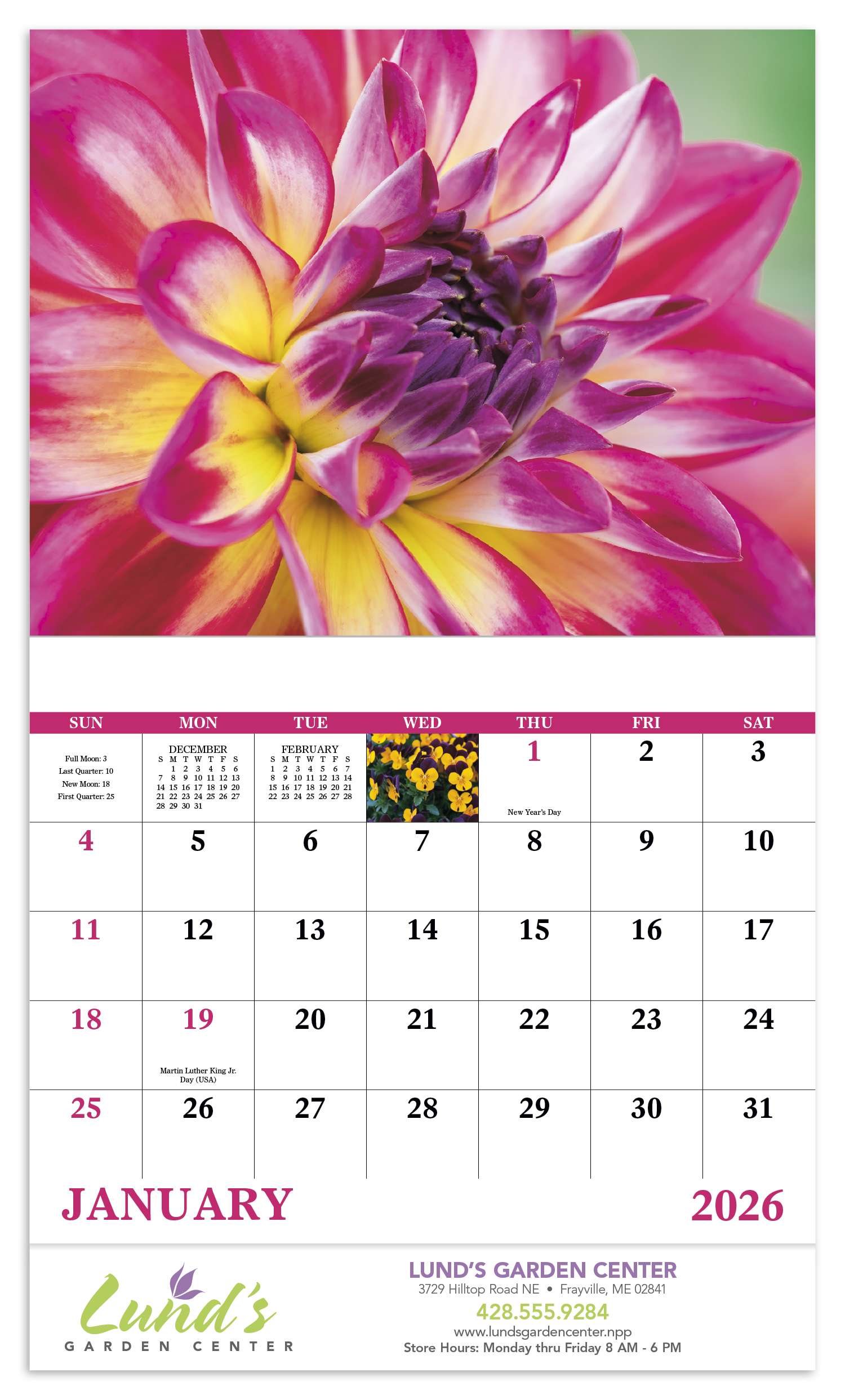 Good Value™ Flowers - Stapled Calendar 38