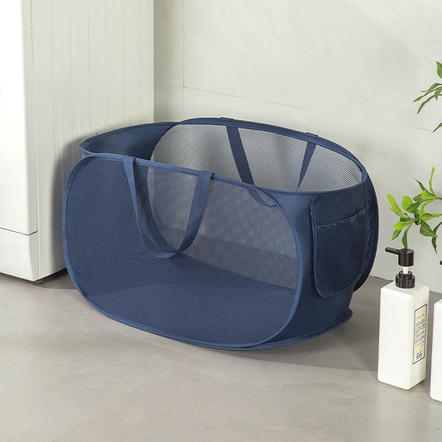 Foldable Pop Up Breathable Mesh Dirty Clothes Laundry Basket 2