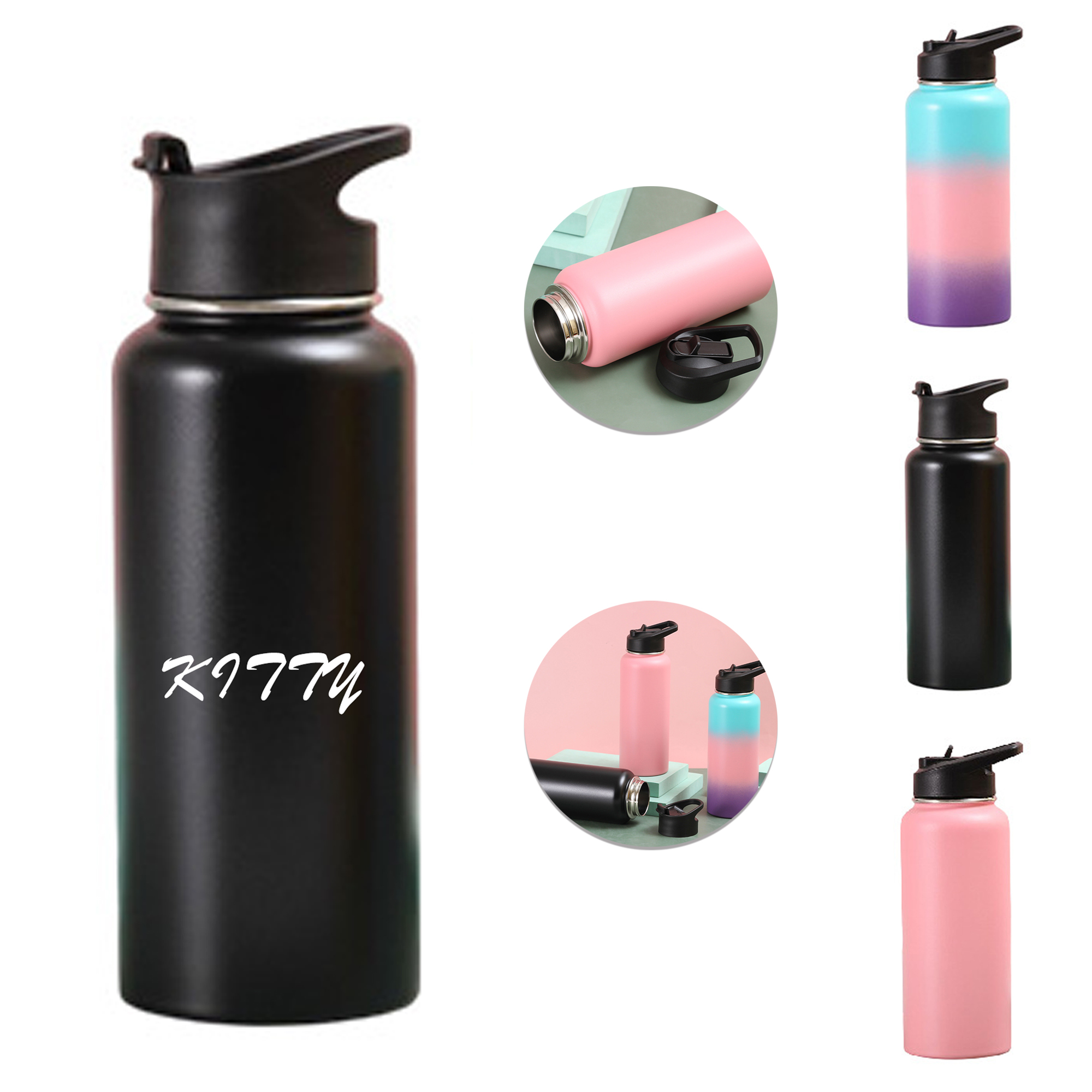 24OZ 304 Stainless Steel Outdoor Hiking Sports Water Bottle