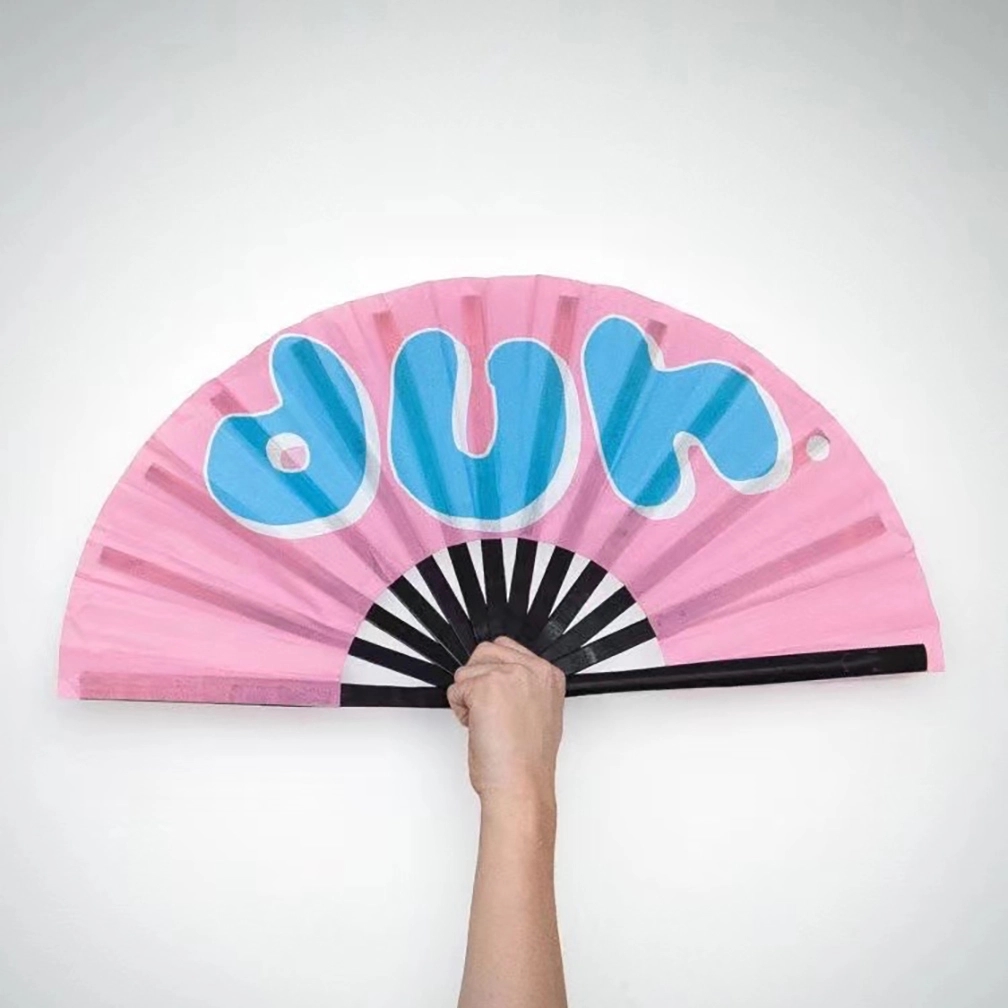 10"Plastic Frame Crafted Folding Fan 4