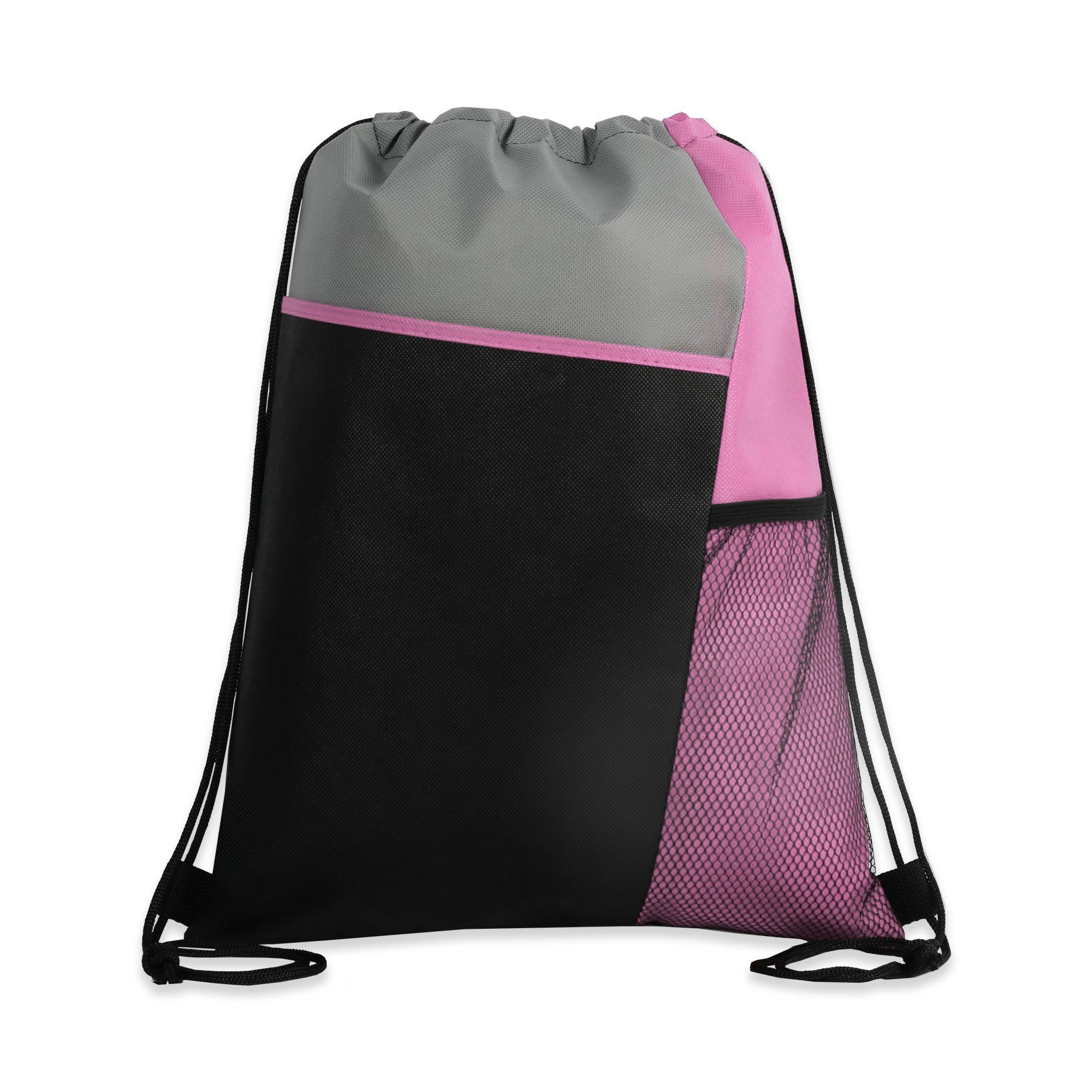Tri-Colored Mesh Pocket Drawstring Backpack 12