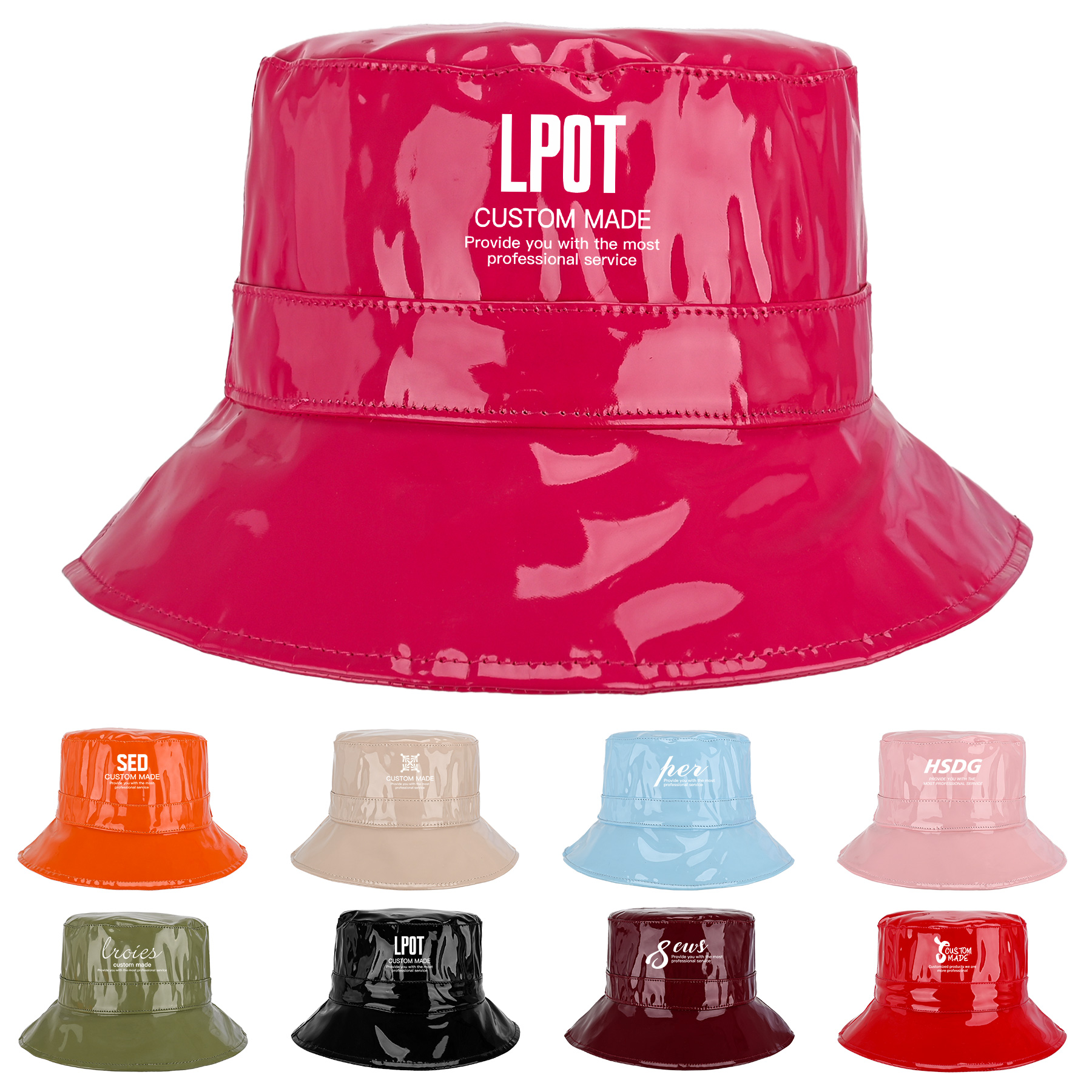 Custom Waterproof PU Bucket Hat 6