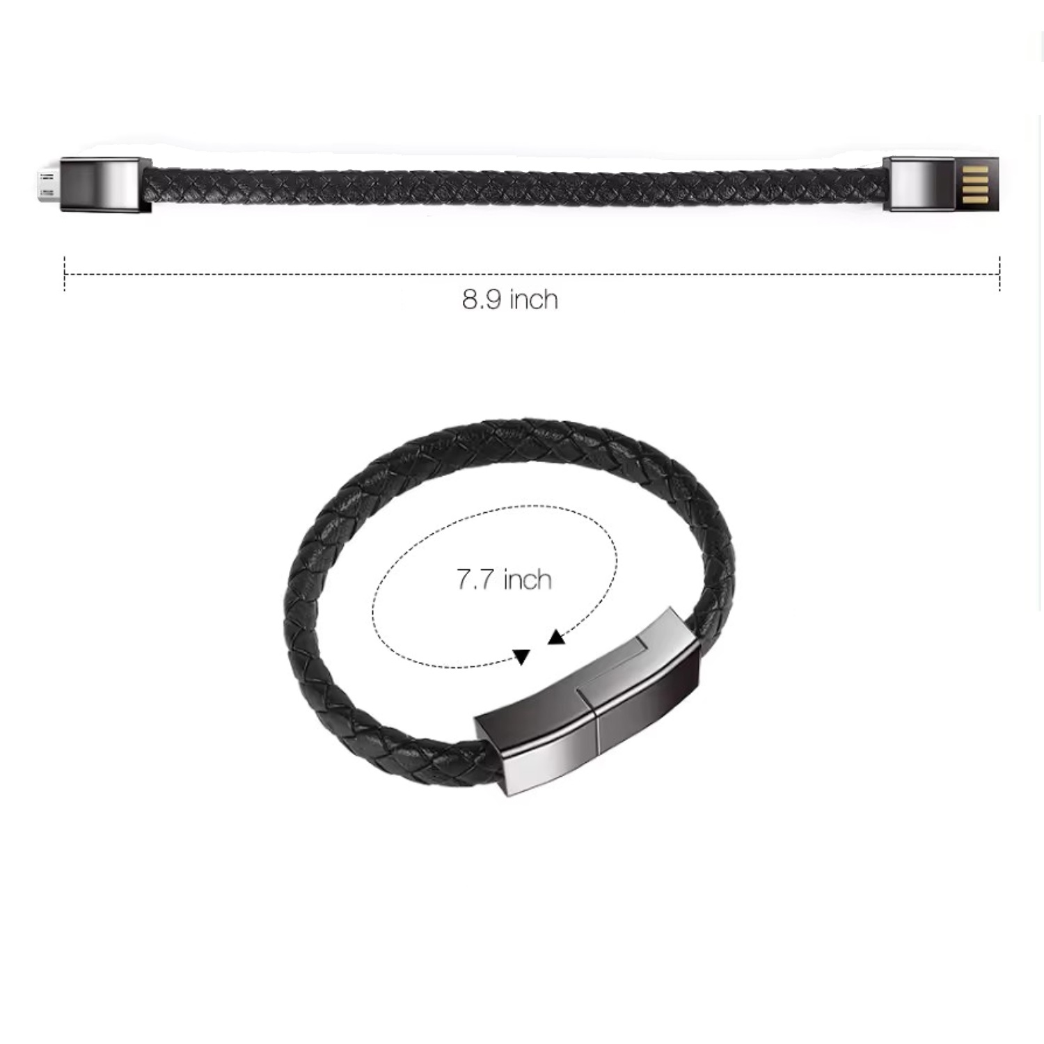 Type C USB Leather Bracelet Fast Charging Cable 5