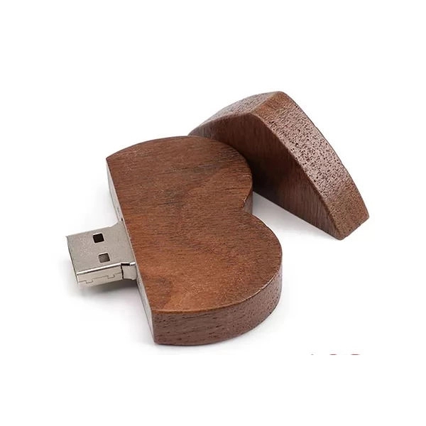 Wood Heart Shaped USB Flash Drive 3