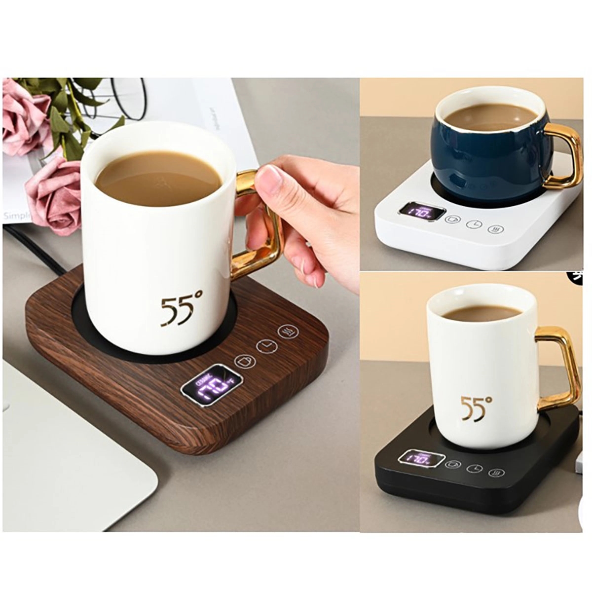 Wood Grain Coffee Cup Warmer Hot 4
