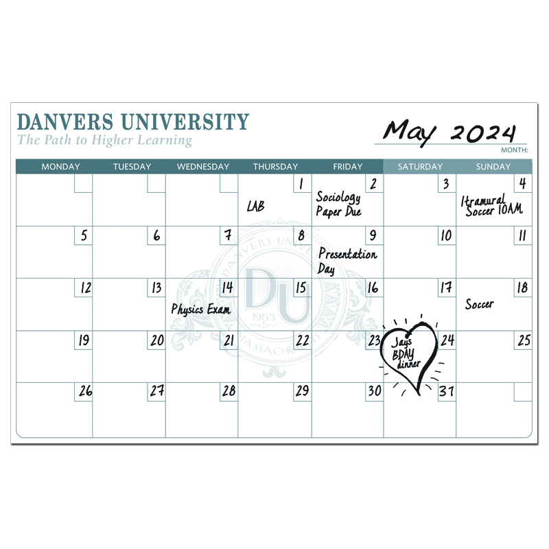 Wall Calendar, Large Dry Erase 1