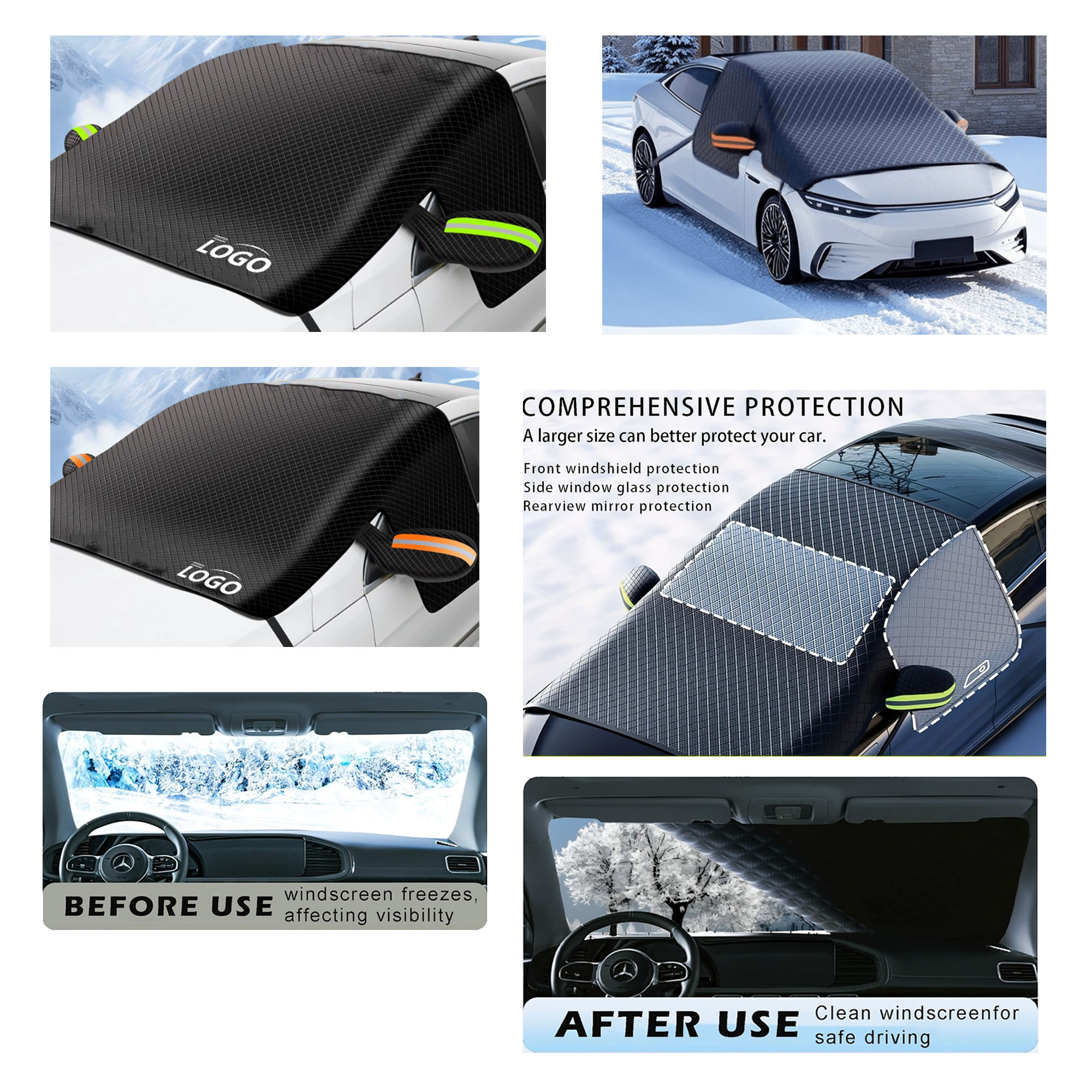 Automobile Front Windshield Snow And Sun Protection Cloth 2