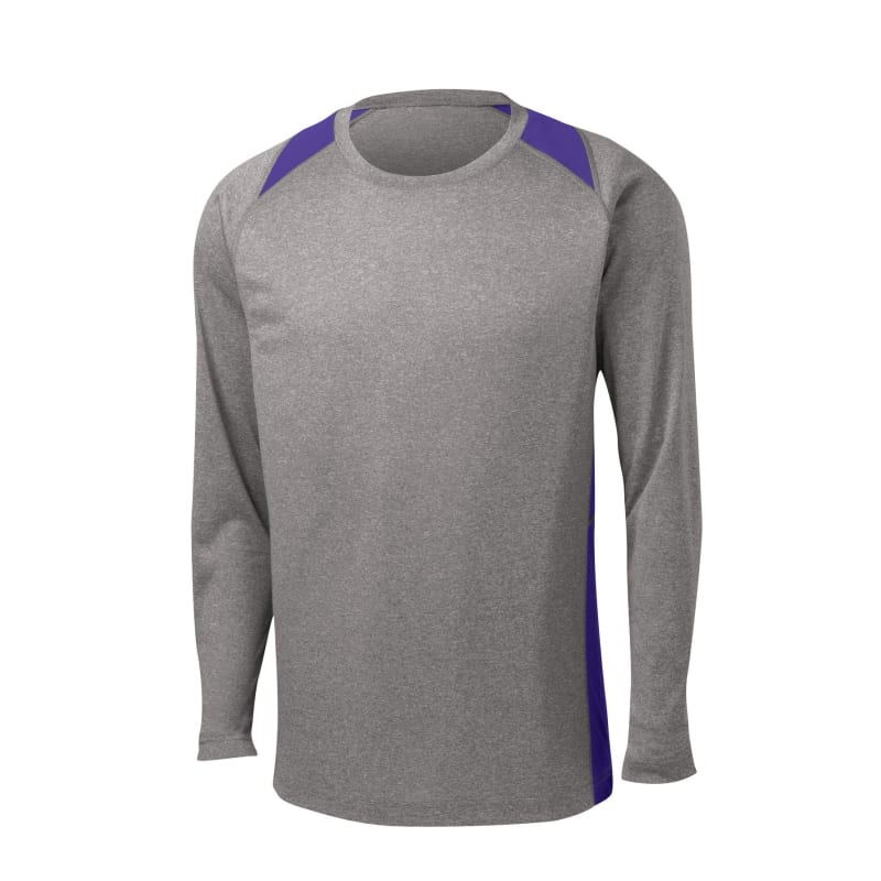 Sport-Tek Long Sleeve Heather Colorblock Contender Tee. 15