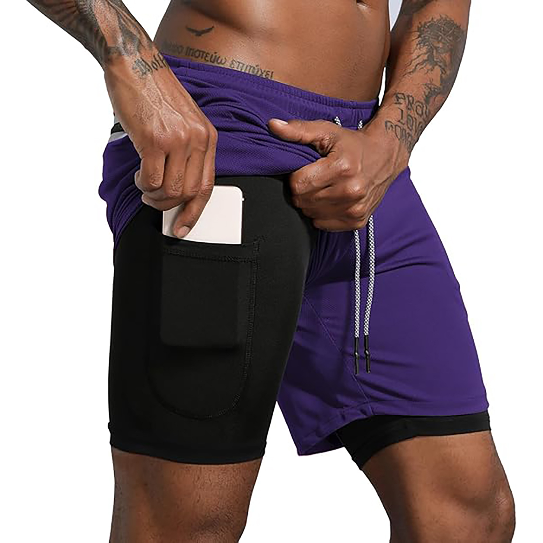 Men's 2 in 1 Workout Running Shorts 23