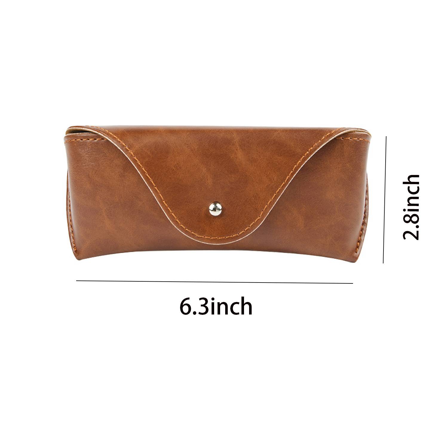 PU Leather Eyeglasses Storage Case w/ Snap Closure 9
