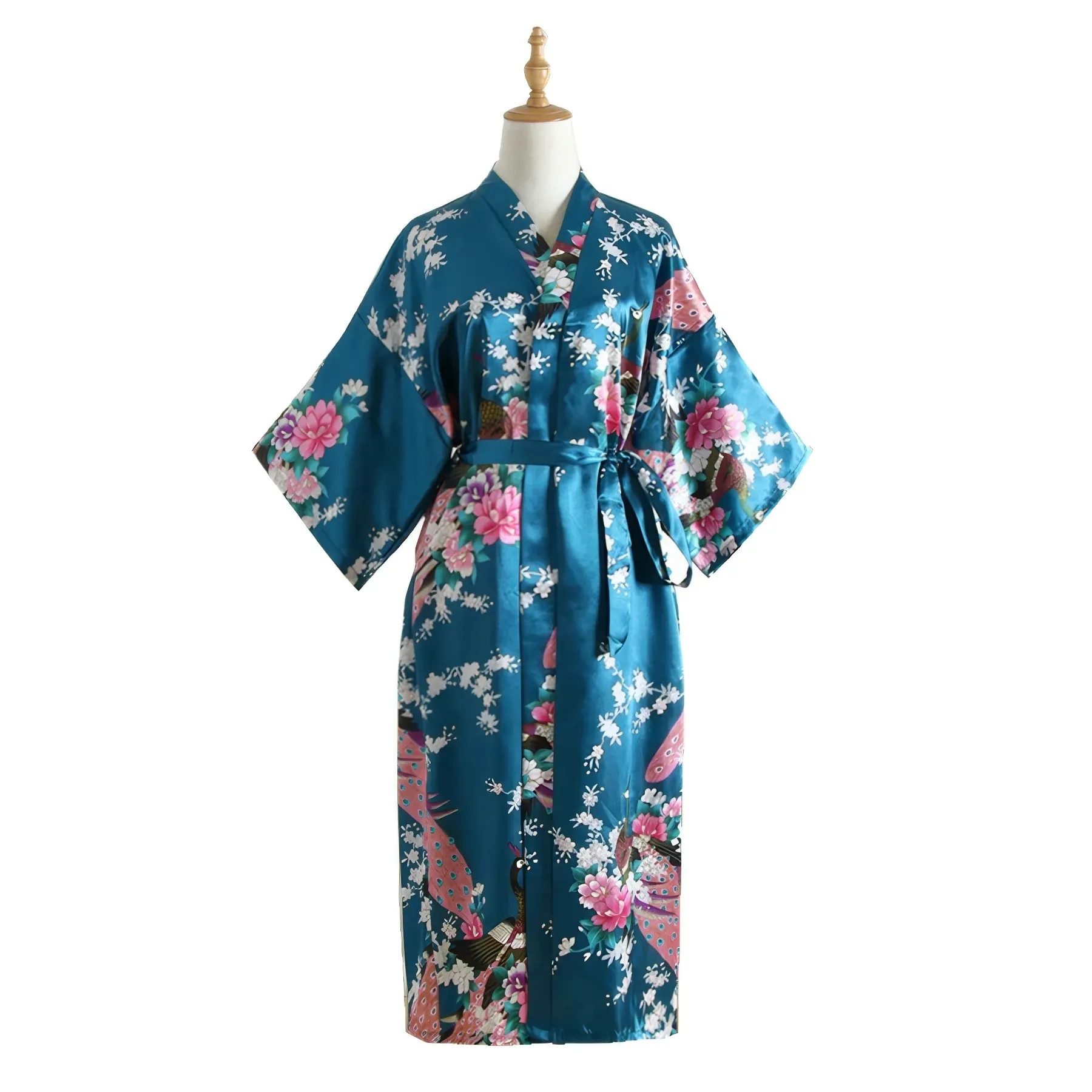 Summer Imitation Silk Bathrobe 6