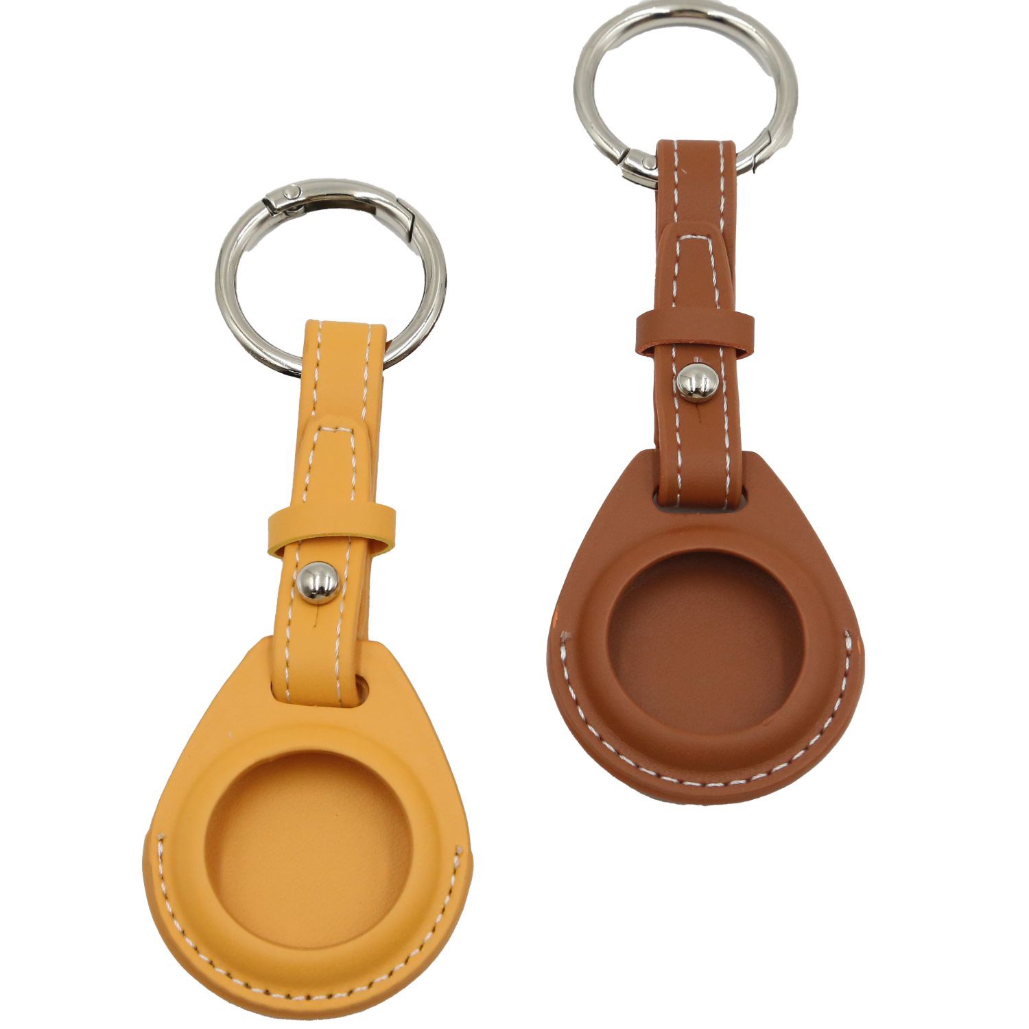Leather AirTag Holder w/ Belt Closure & Keyring Custom Logo 2